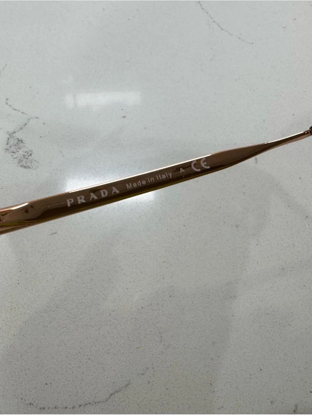 PRADA SPR64T Women's Geometric Rose Gold Metal Sunglasses Purple Mirror Lens